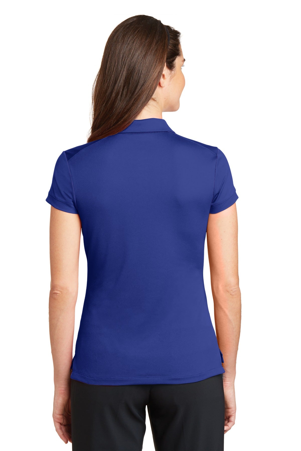 Deep Royal Blu Nike Women's Dri-FIT Solid Icon Pique Modern Fit Polo. 746100