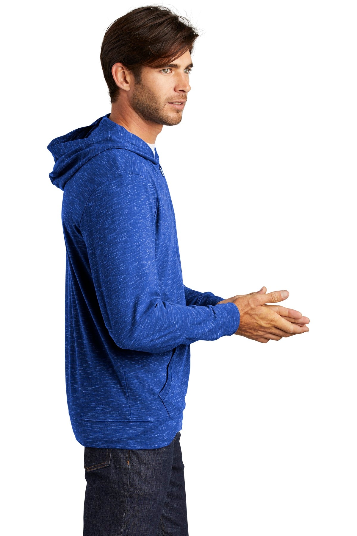 Deep Royal District Medal Full-Zip Hoodie. DT565