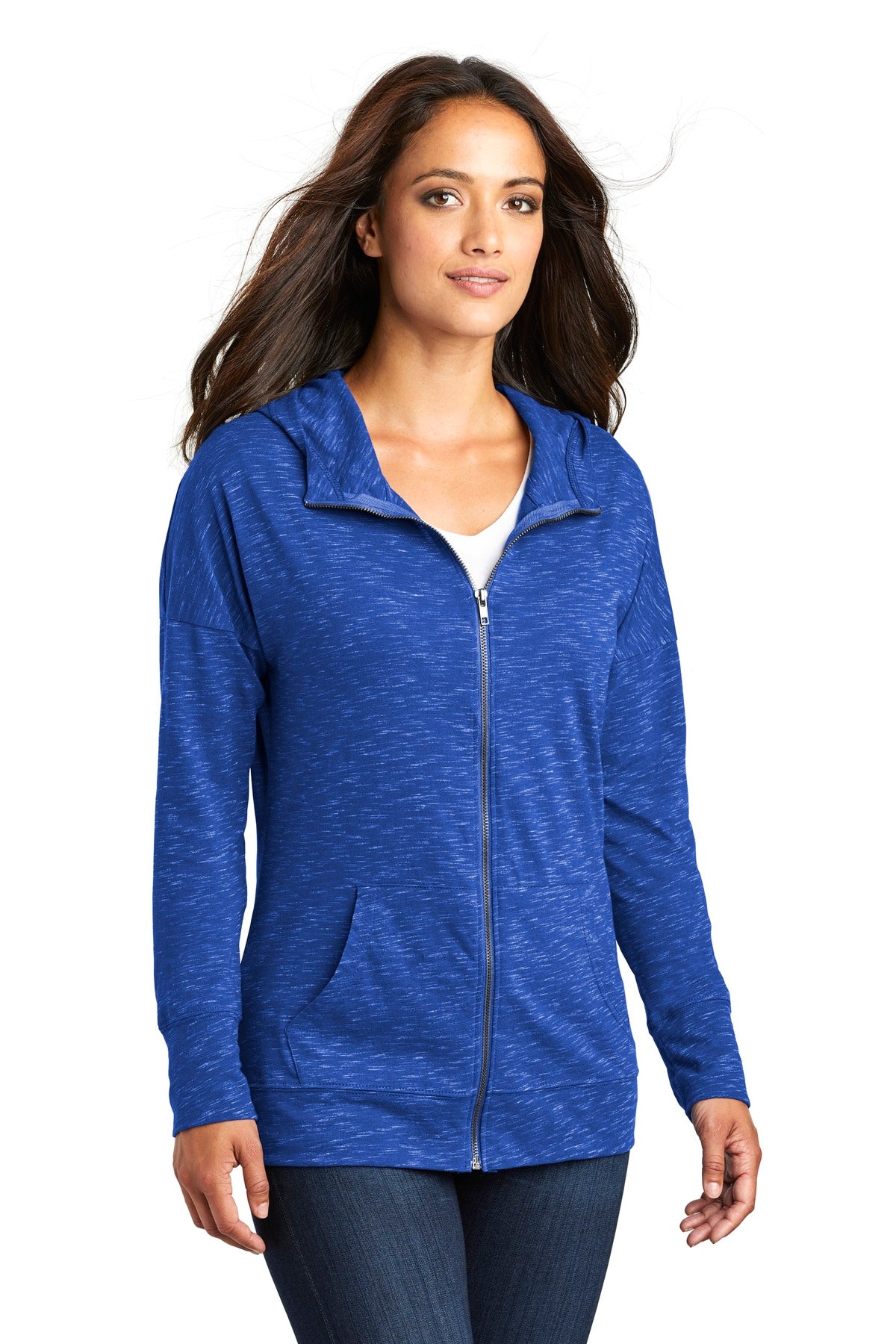 Deep Royal District Women's Medal Full-Zip Hoodie. DT665