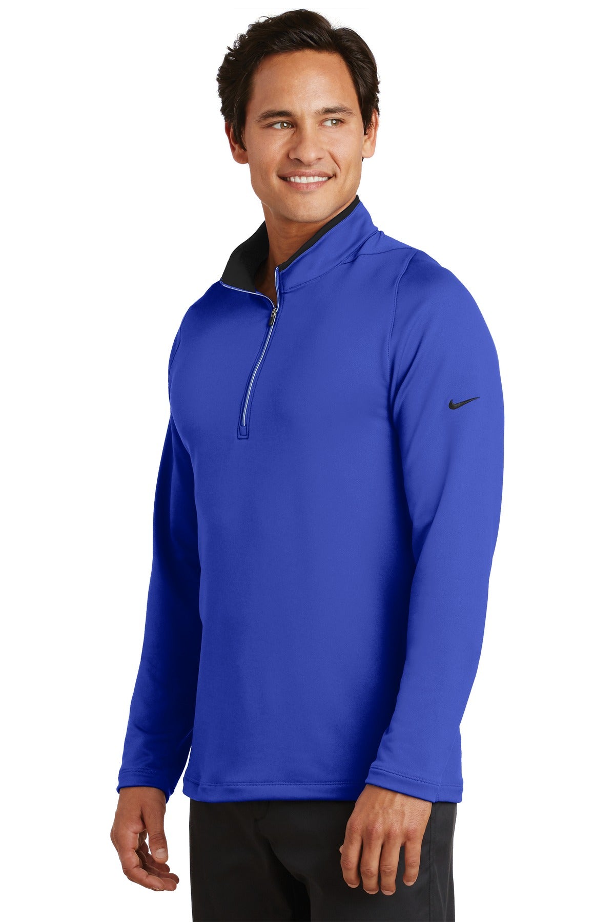 Deep Royal/Blk Nike Dri-FIT Stretch 1/2-Zip Cover-Up. 779795