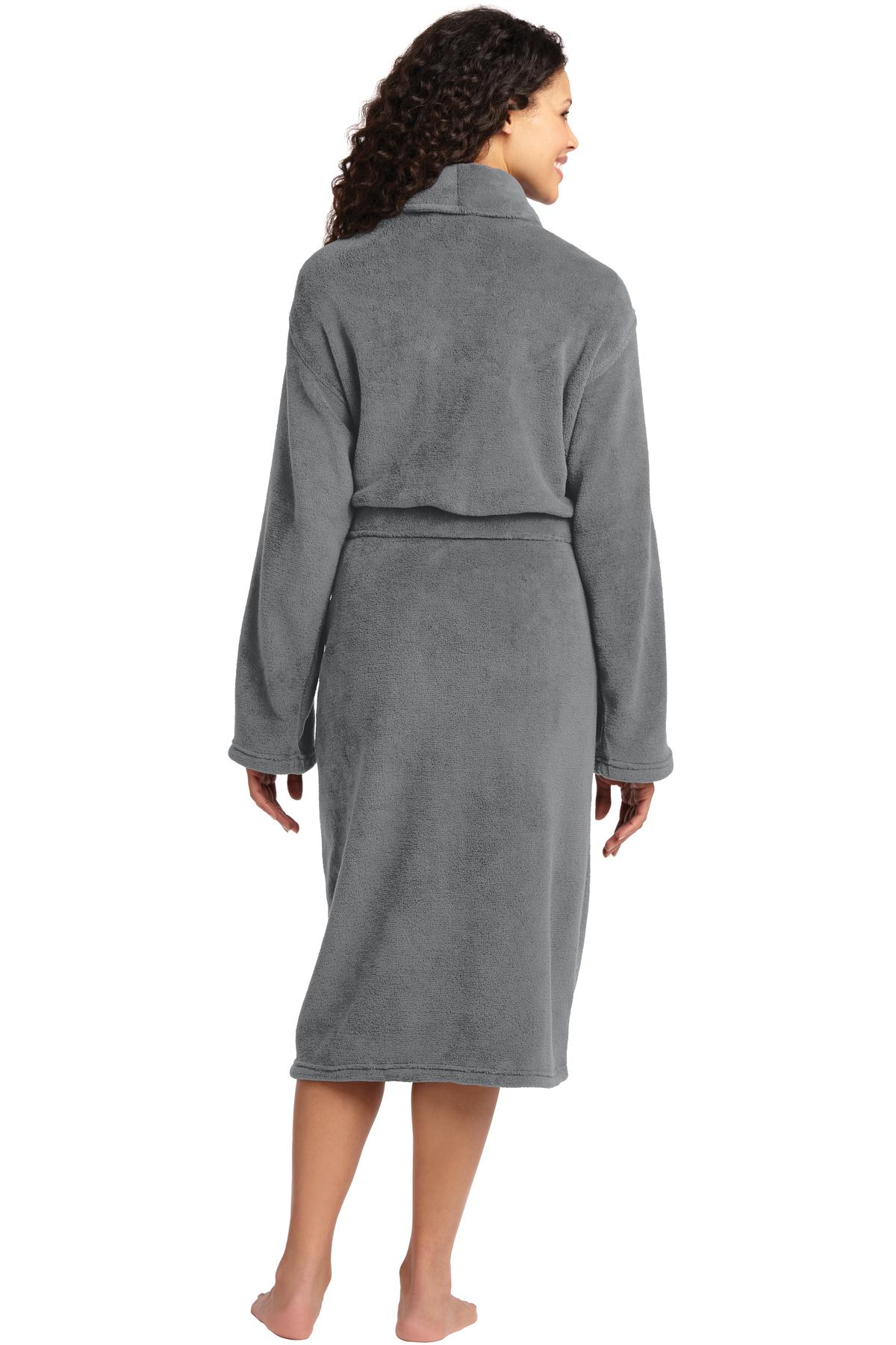 Deep Smoke Port Authority Plush Microfleece Shawl Collar Robe. R102