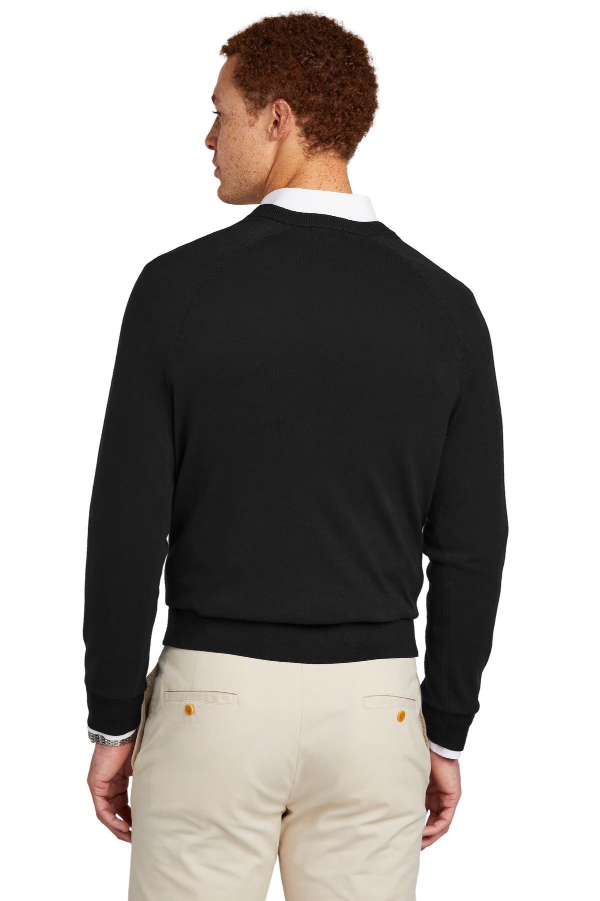 DeepBlack Brooks Brothers Cotton Stretch V-Neck Sweater BB18400