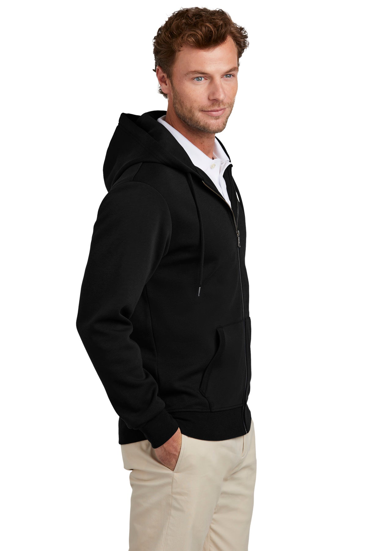 DeepBlack Brooks Brothers Double-Knit Full-Zip Hoodie BB18208