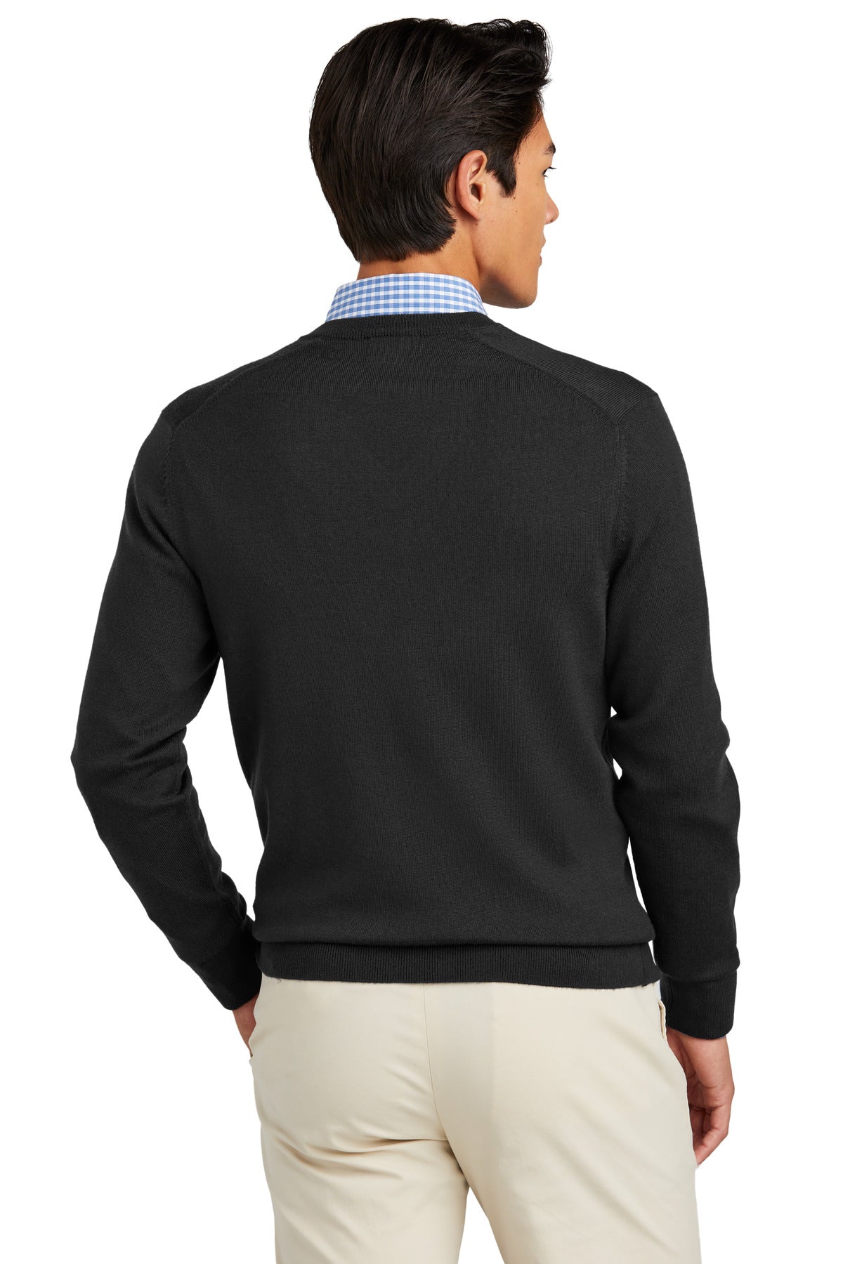 DeepBlack Brooks Brothers Washable Merino V-Neck Sweater BB18410