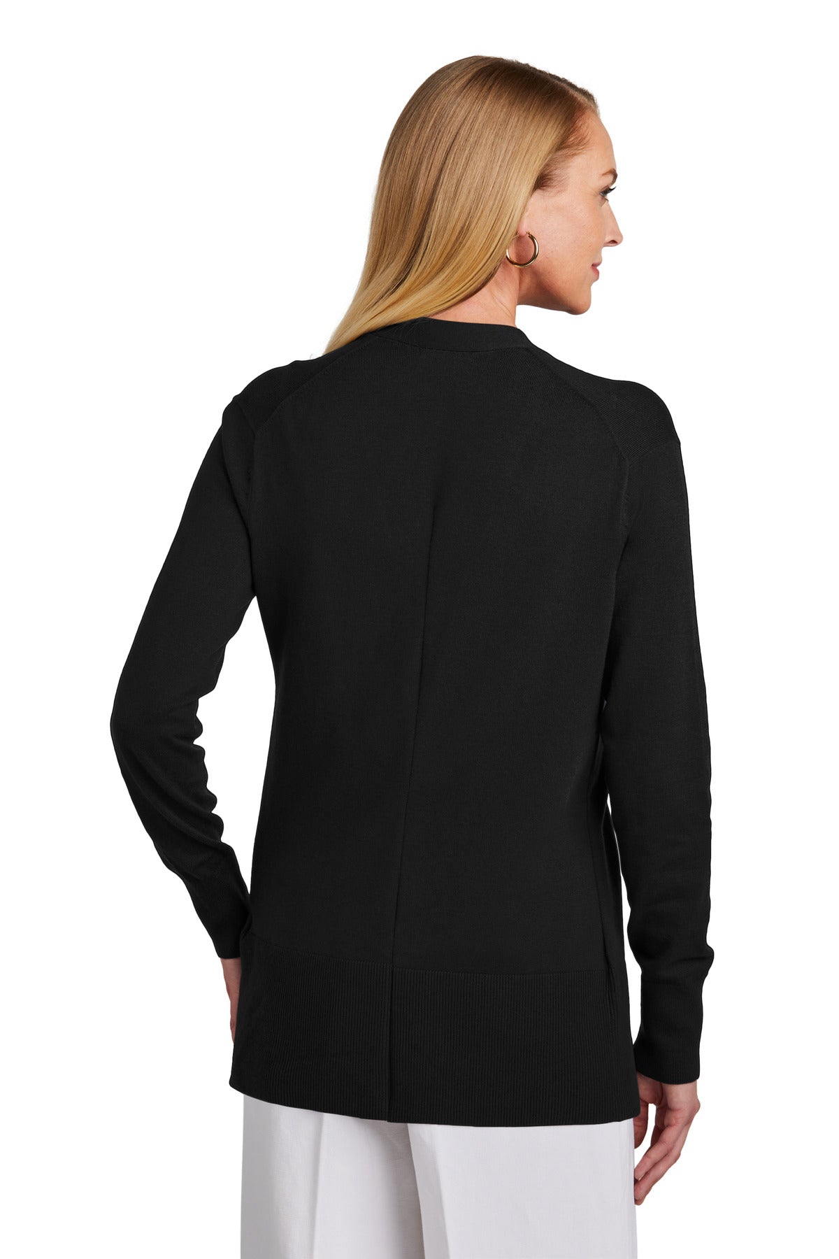 DeepBlack Brooks Brothers Women's Cotton Stretch Long Cardigan Sweater BB18403