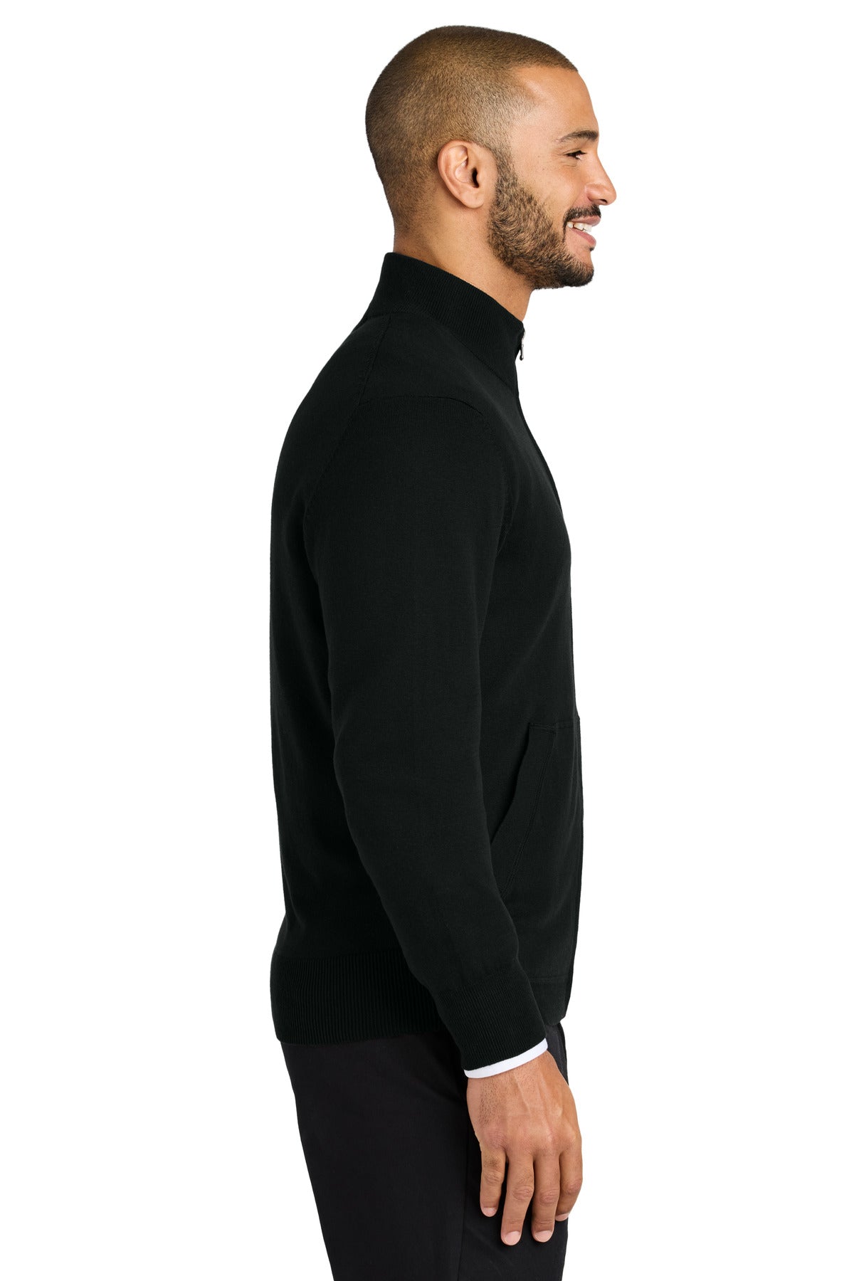 DeepBlack Port Authority Easy Care Full-Zip Sweater SW2901