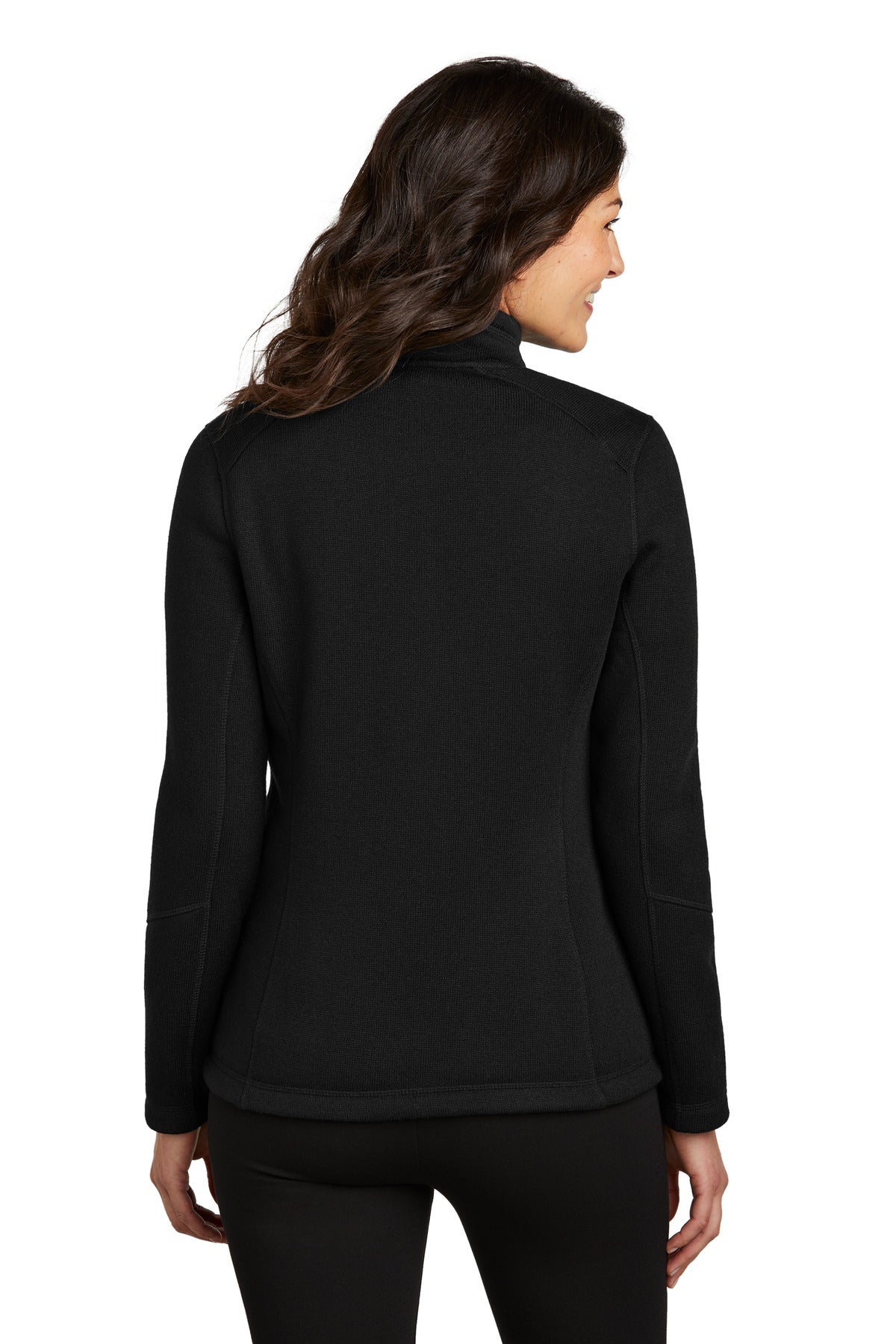 DeepBlack Port Authority Women's Arc Sweater Fleece Jacket L428