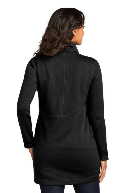 DeepBlack Port Authority Women's Arc Sweater Fleece Long Jacket L425