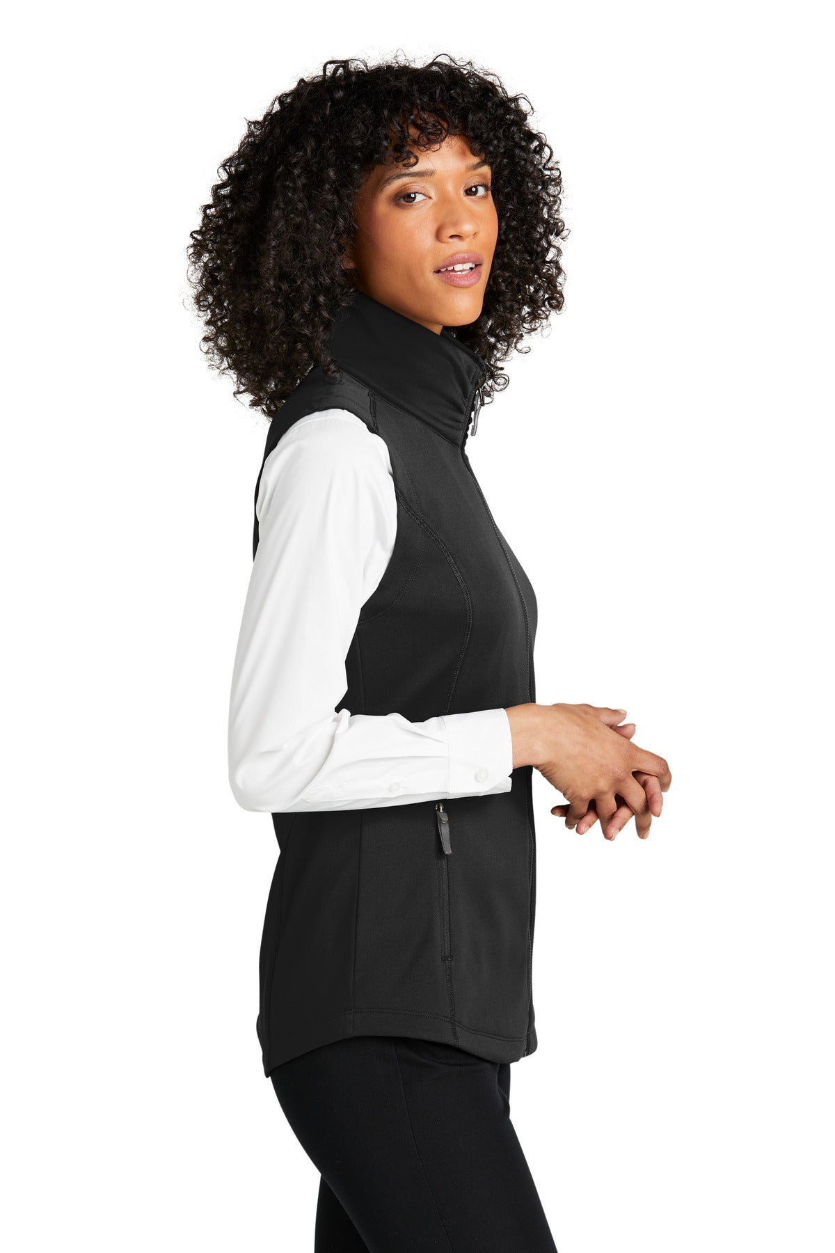 DeepBlack Port Authority Women's Collective Smooth Fleece Vest L906