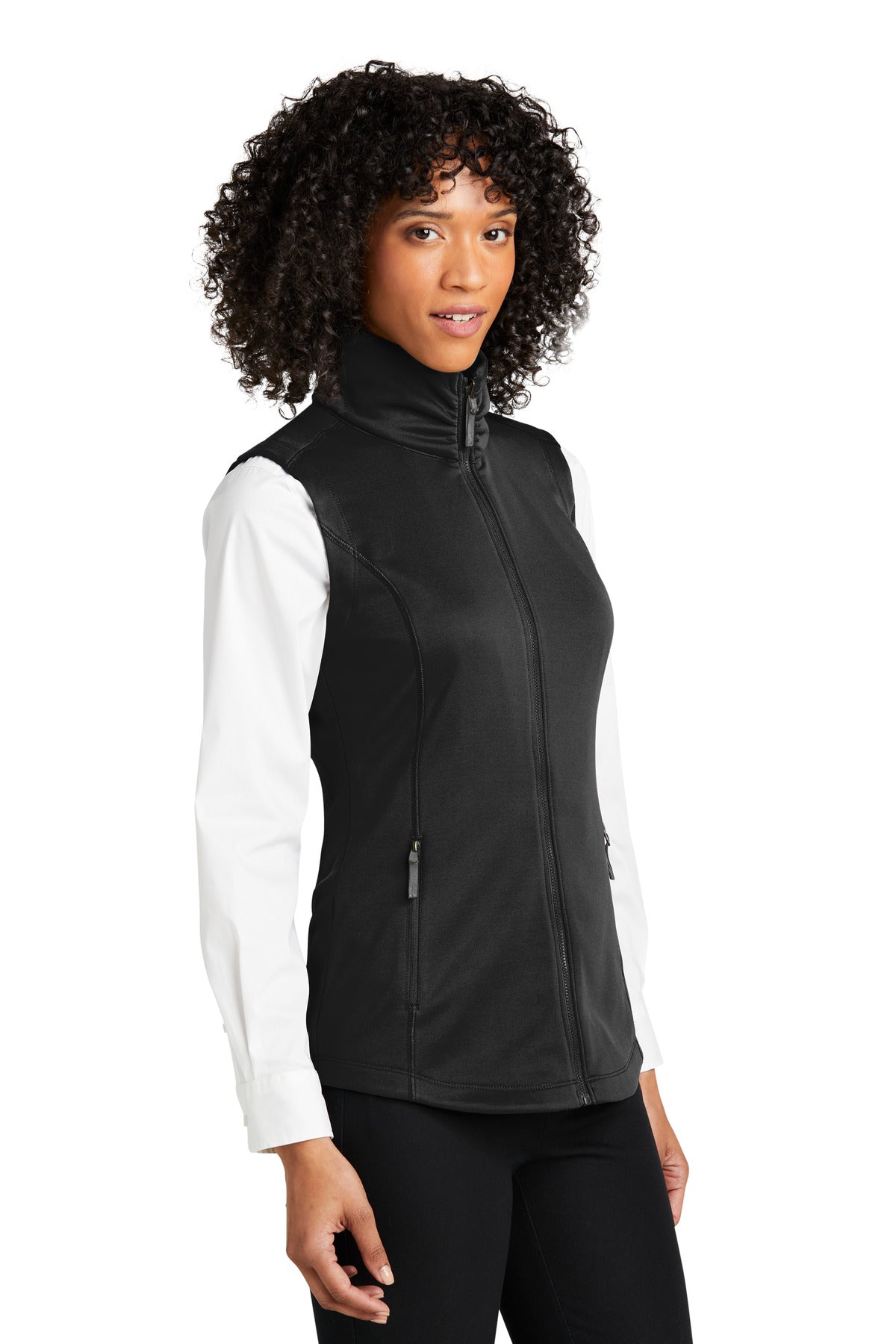DeepBlack Port Authority Women's Collective Smooth Fleece Vest L906