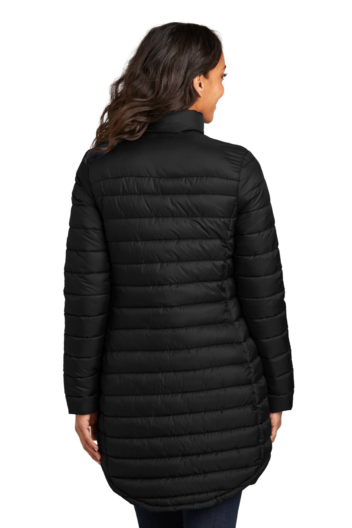 DeepBlack Port Authority Women's Horizon Puffy Long Jacket L365