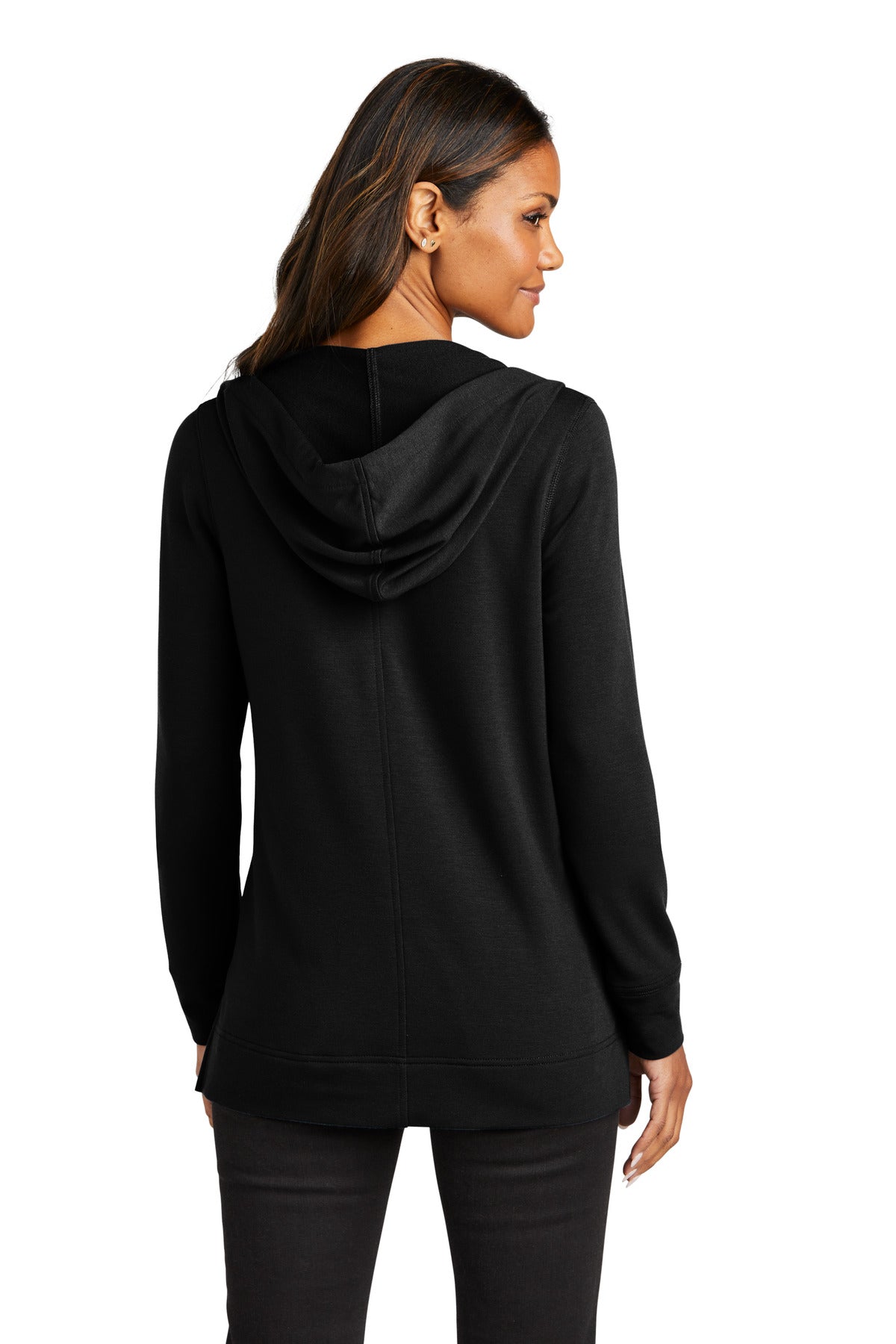 DeepBlack Port Authority Women's Microterry Pullover Hoodie LK826
