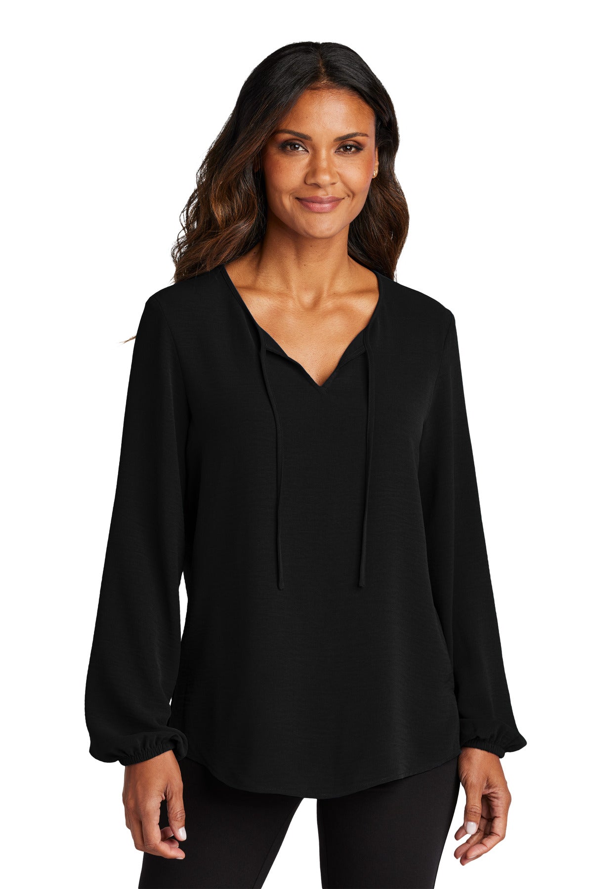 DeepBlack Port Authority Women's Textured Crepe Blouse LW714