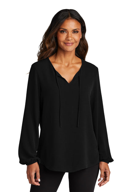 DeepBlack Port Authority Women's Textured Crepe Blouse LW714