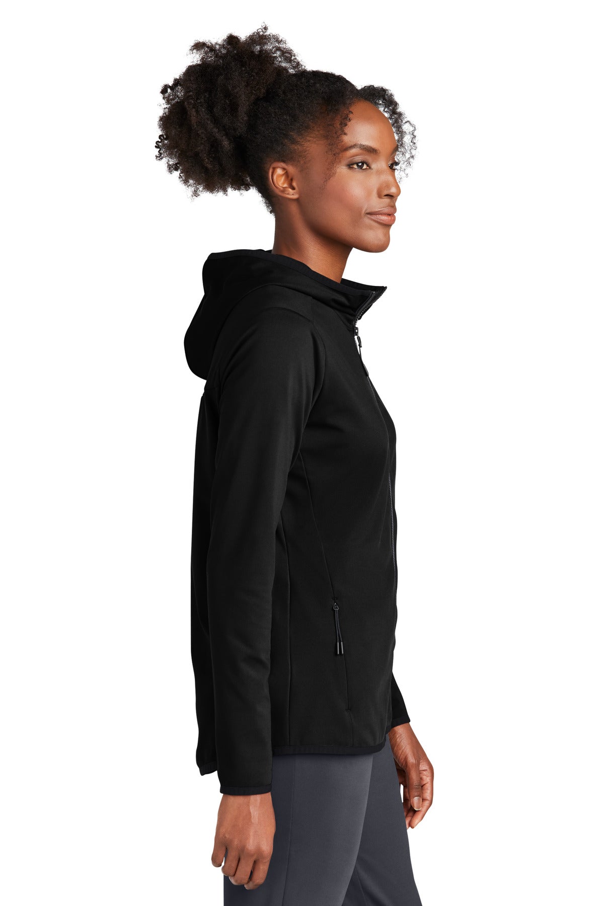 DeepBlack Sport-Tek Women's Circuit Hooded Full-Zip LST870