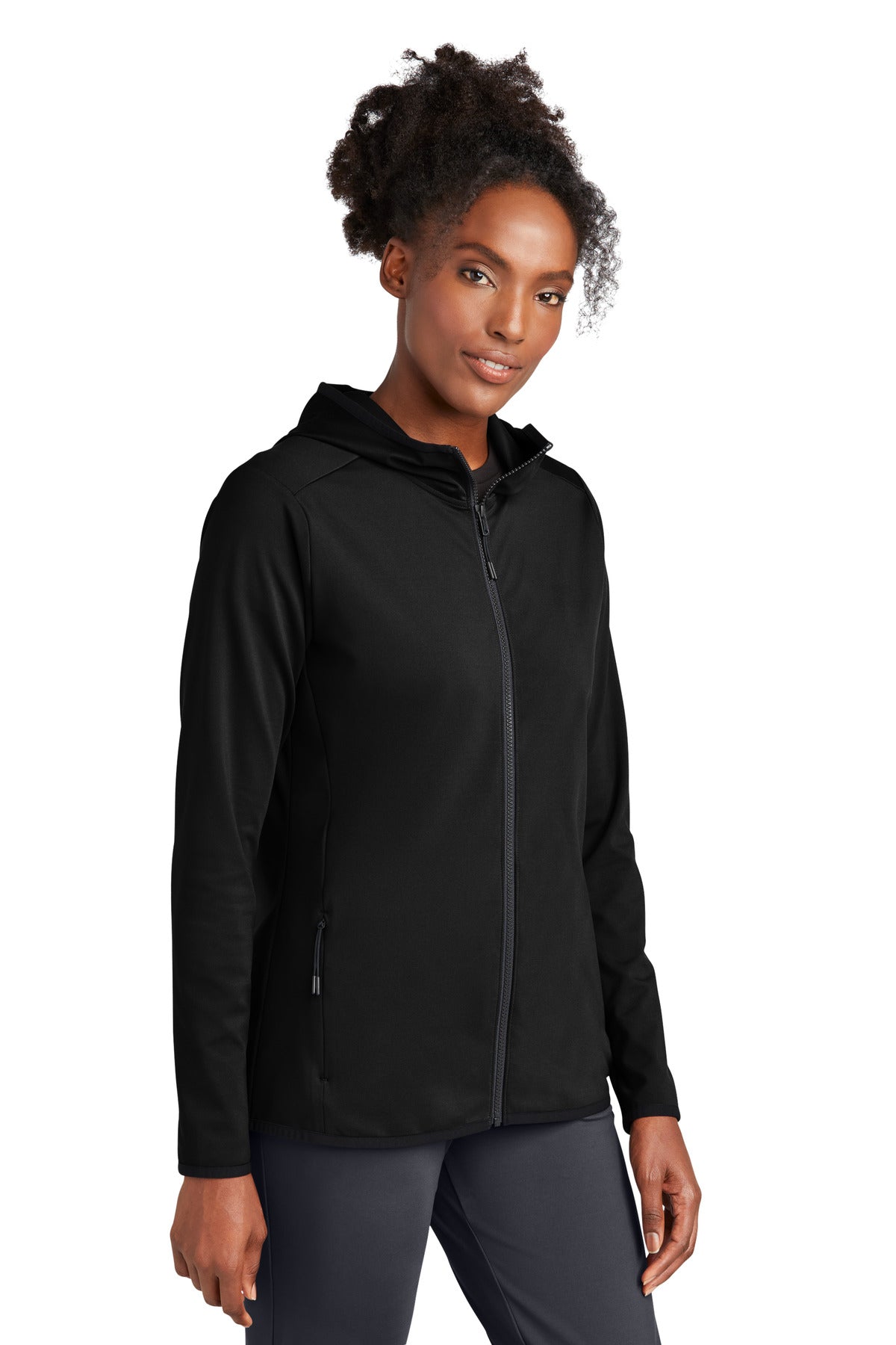 DeepBlack Sport-Tek Women's Circuit Hooded Full-Zip LST870