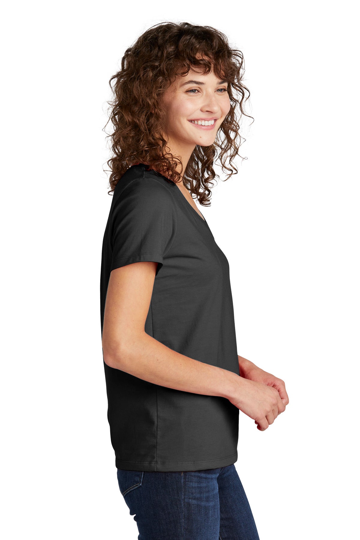 DeepBlack Volunteer Knitwear Women's Daily V-Neck Tee LVL45V