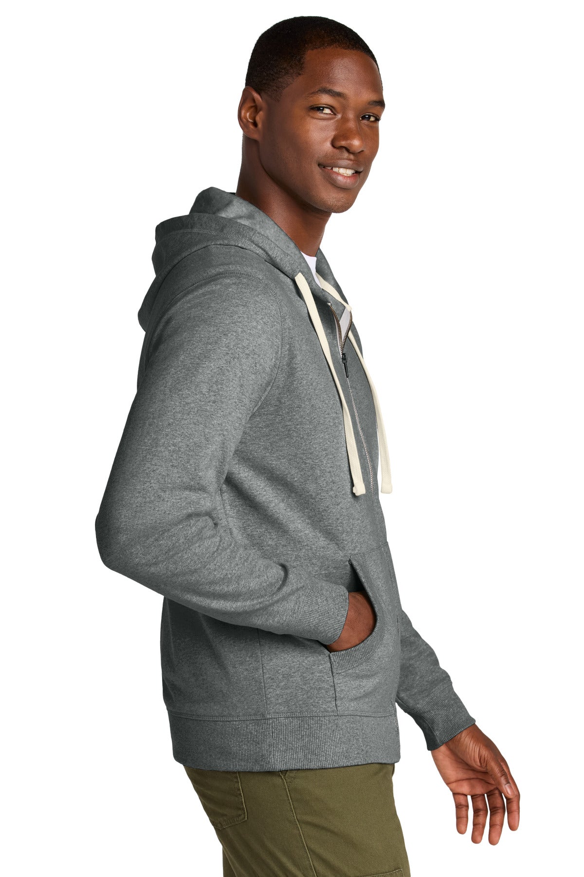 DeepGreyHt District Re-Fleece Full-Zip Hoodie DT8102