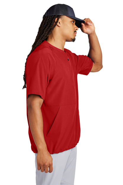 DeepRed Sport-Tek Repeat 1/2-Zip Short Sleeve Jacket JST489