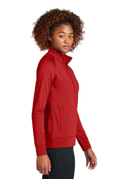 DeepRed Sport-Tek Women's Sport-Wick Stretch Full-Zip Cadet Jacket LST857