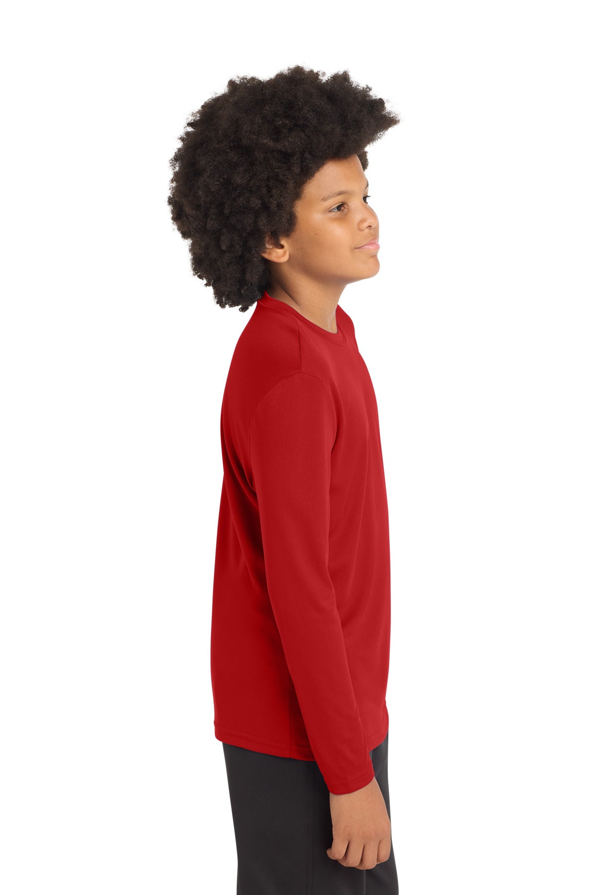 DeepRed Sport-Tek Youth Long Sleeve PosiCharge Competitor Tee. YST350LS