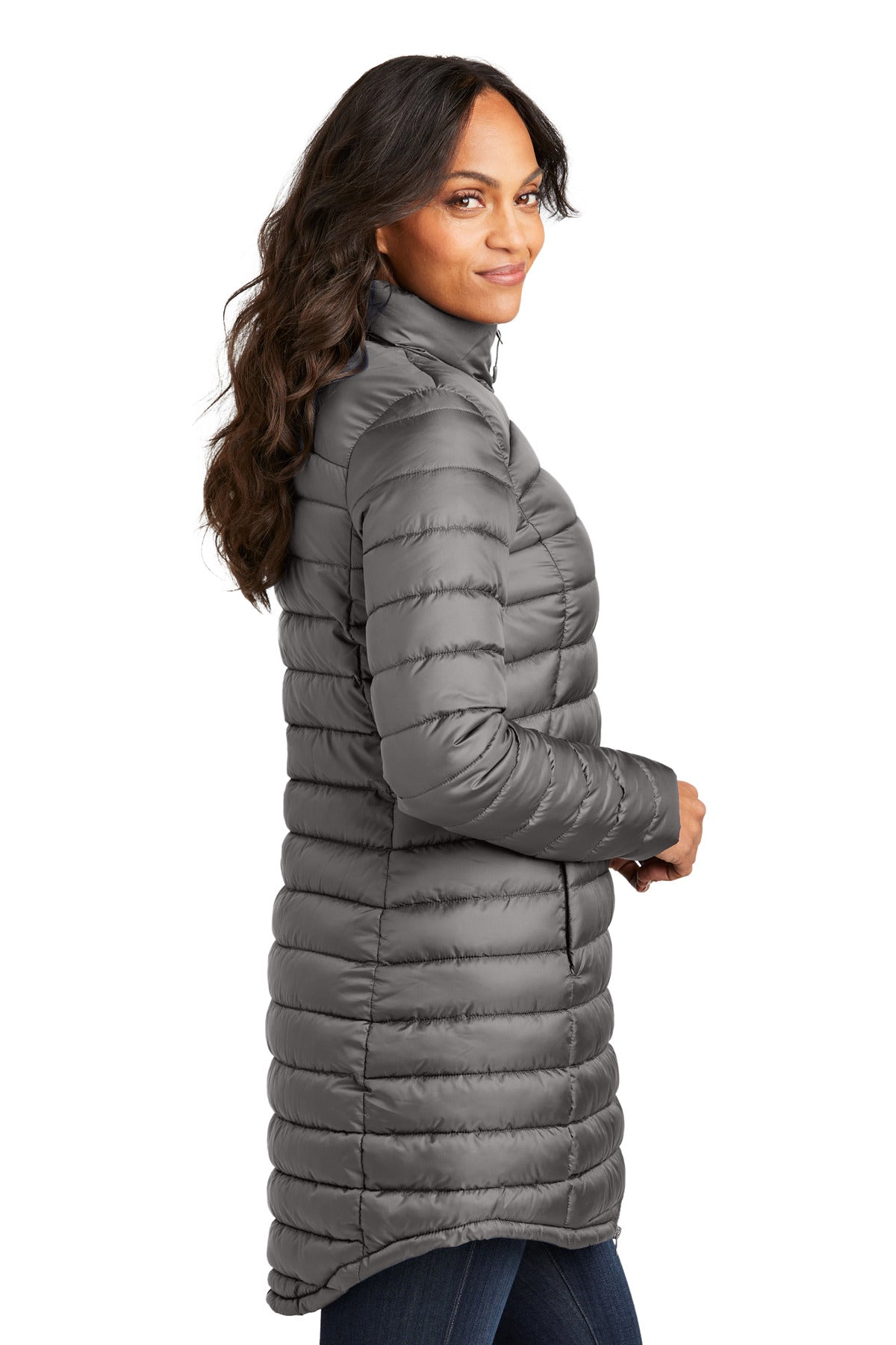 DeepSmoke Port Authority Women's Horizon Puffy Long Jacket L365