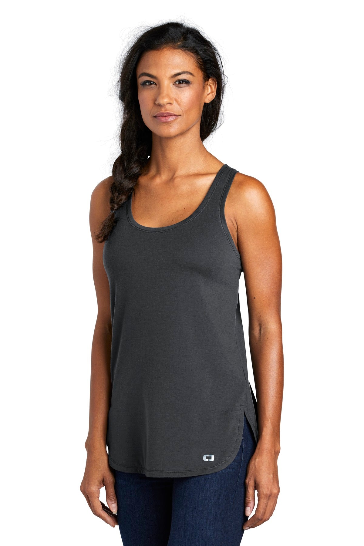 Diesel Grey OGIO Women's Luuma Tank. LOG801