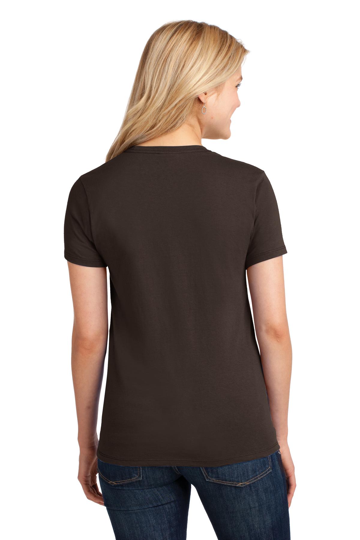 Dk Choc Brown Port & Company Women's Core Cotton Tee. LPC54
