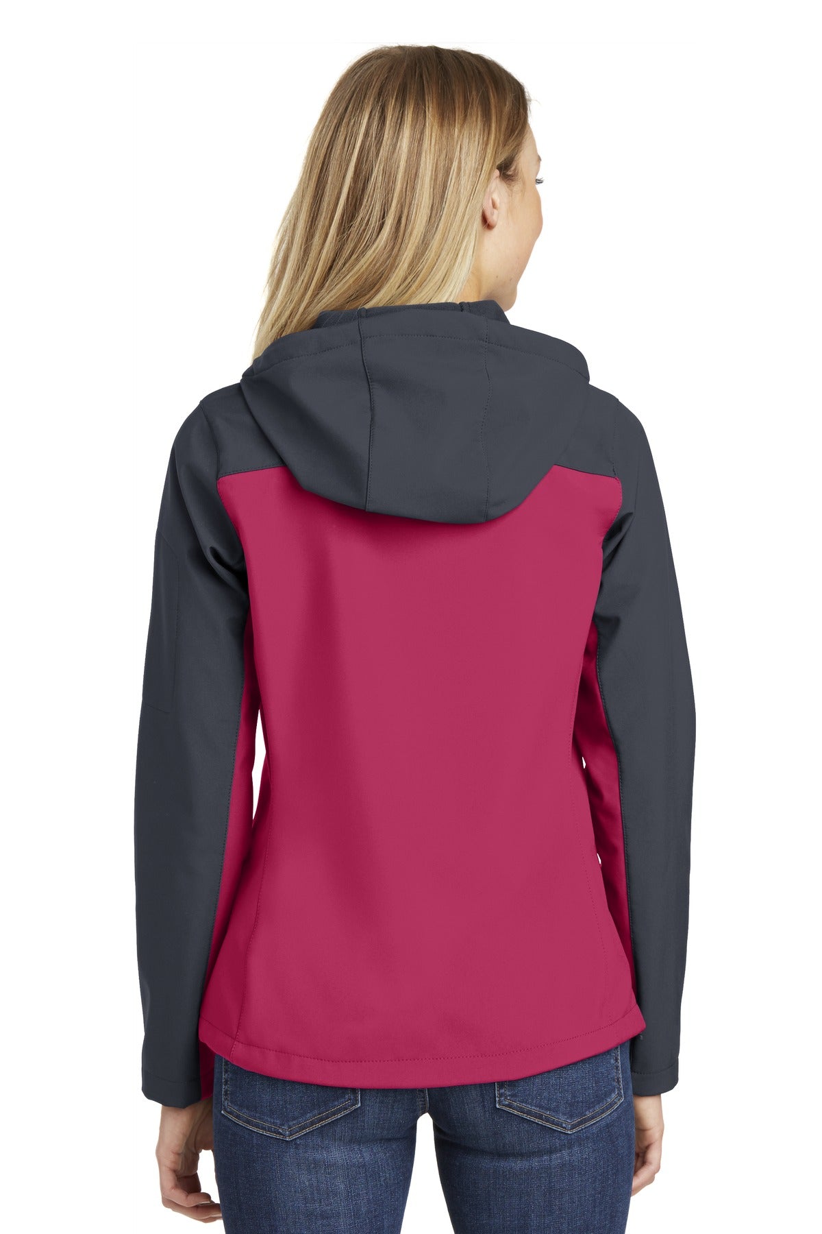 Dk Fchs/Bat Gy Port Authority Women's Hooded Core Soft Shell Jacket. L335