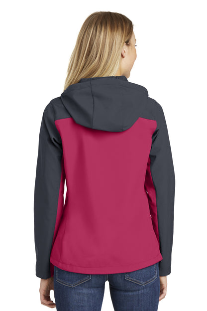 Dk Fchs/Bat Gy Port Authority Women's Hooded Core Soft Shell Jacket. L335