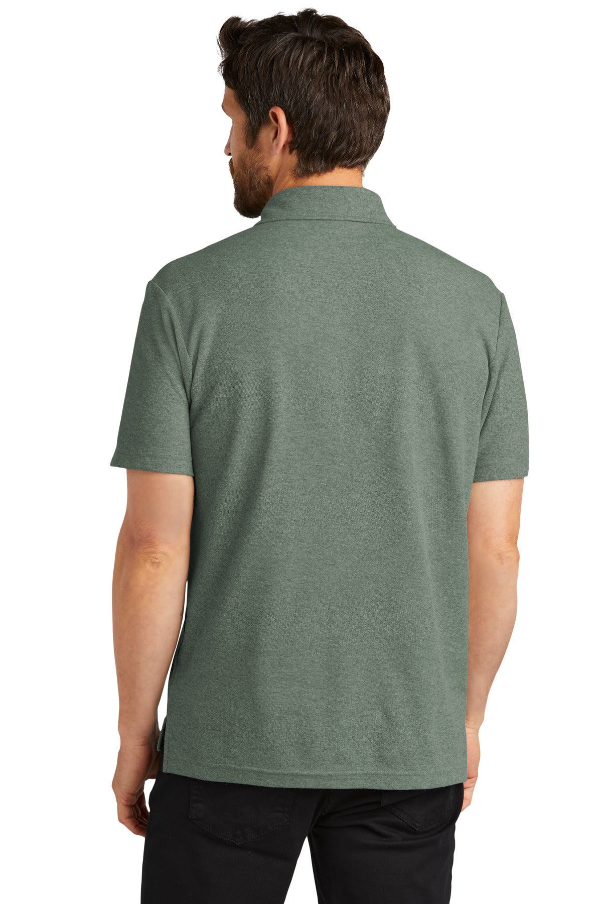 DkGreenHt Port Authority C-FREE Cotton Blend Pique Pocket Polo K868