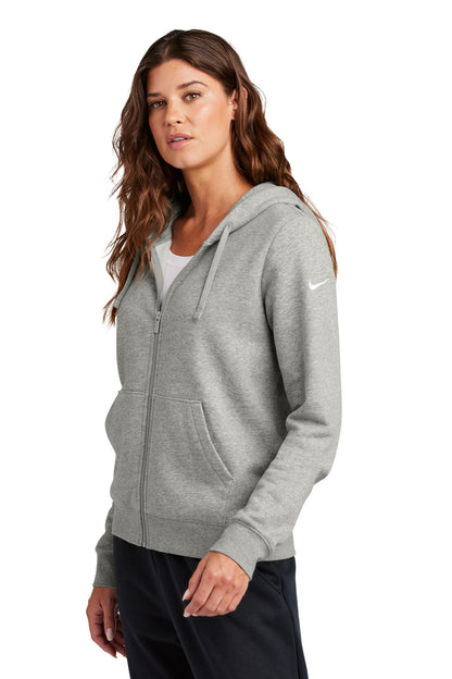DkGyHthr Nike Women's Club Fleece Sleeve Swoosh Full-Zip Hoodie NKFD9890