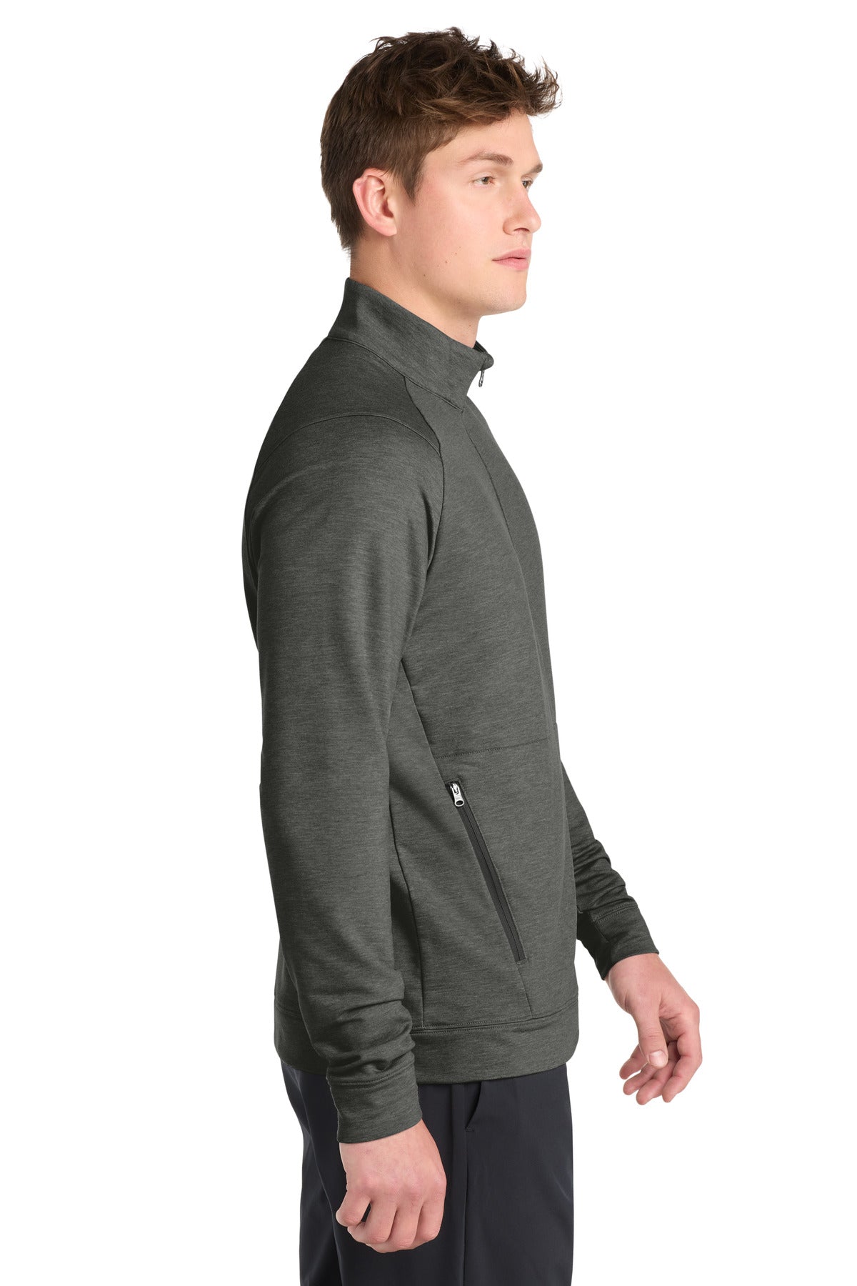 DkGyHthr Sport-Tek Sport-Wick Flex Fleece Full-Zip. ST560