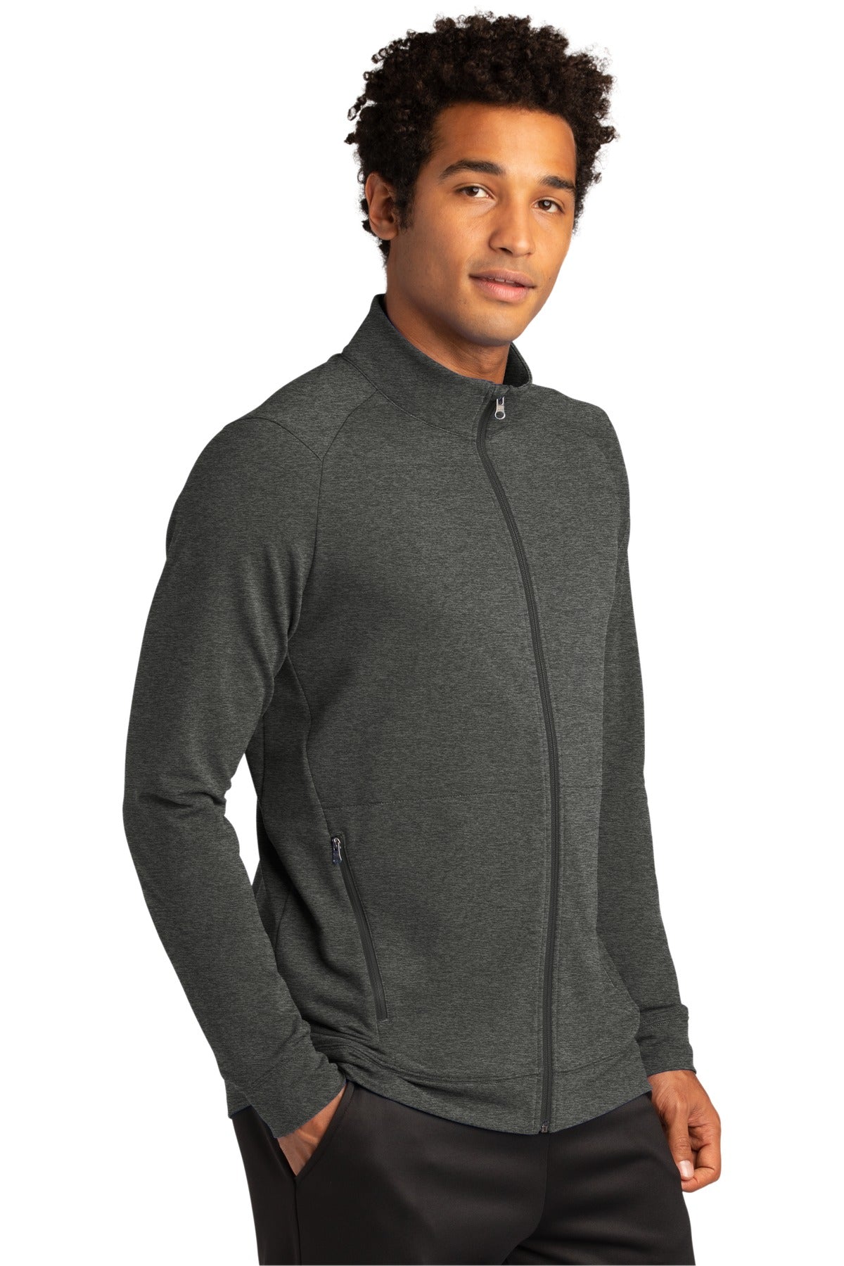DkGyHthr Sport-Tek Sport-Wick Flex Fleece Full-Zip. ST560