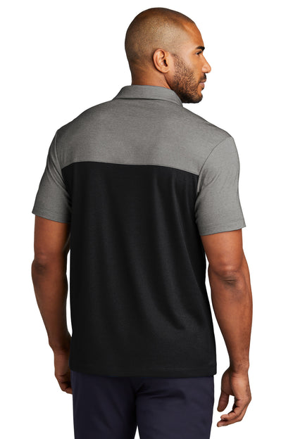 DpBk/ChrHt Port Authority Fine Pique Blend Blocked Polo K831