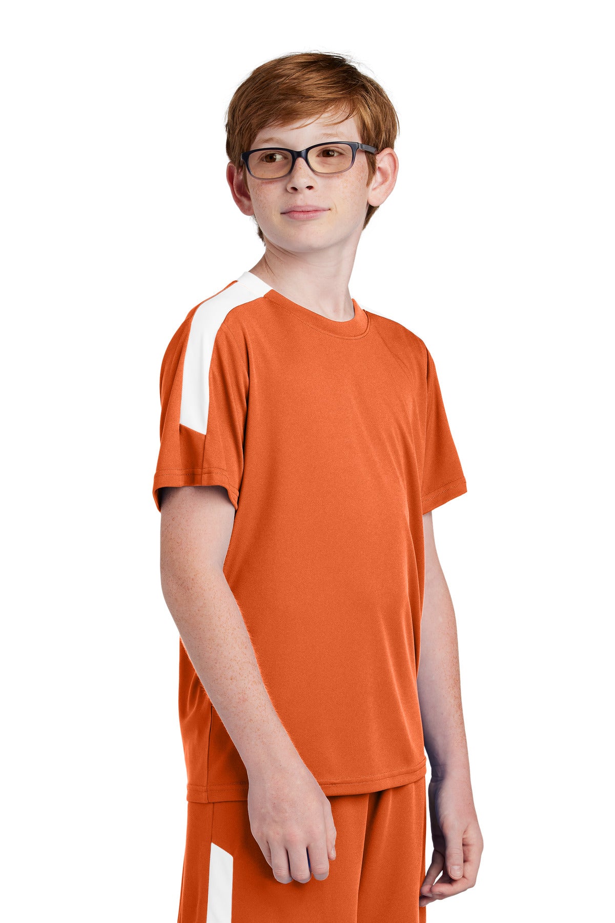DpOr/White Sport-Tek Youth Competitor United Crew YST100