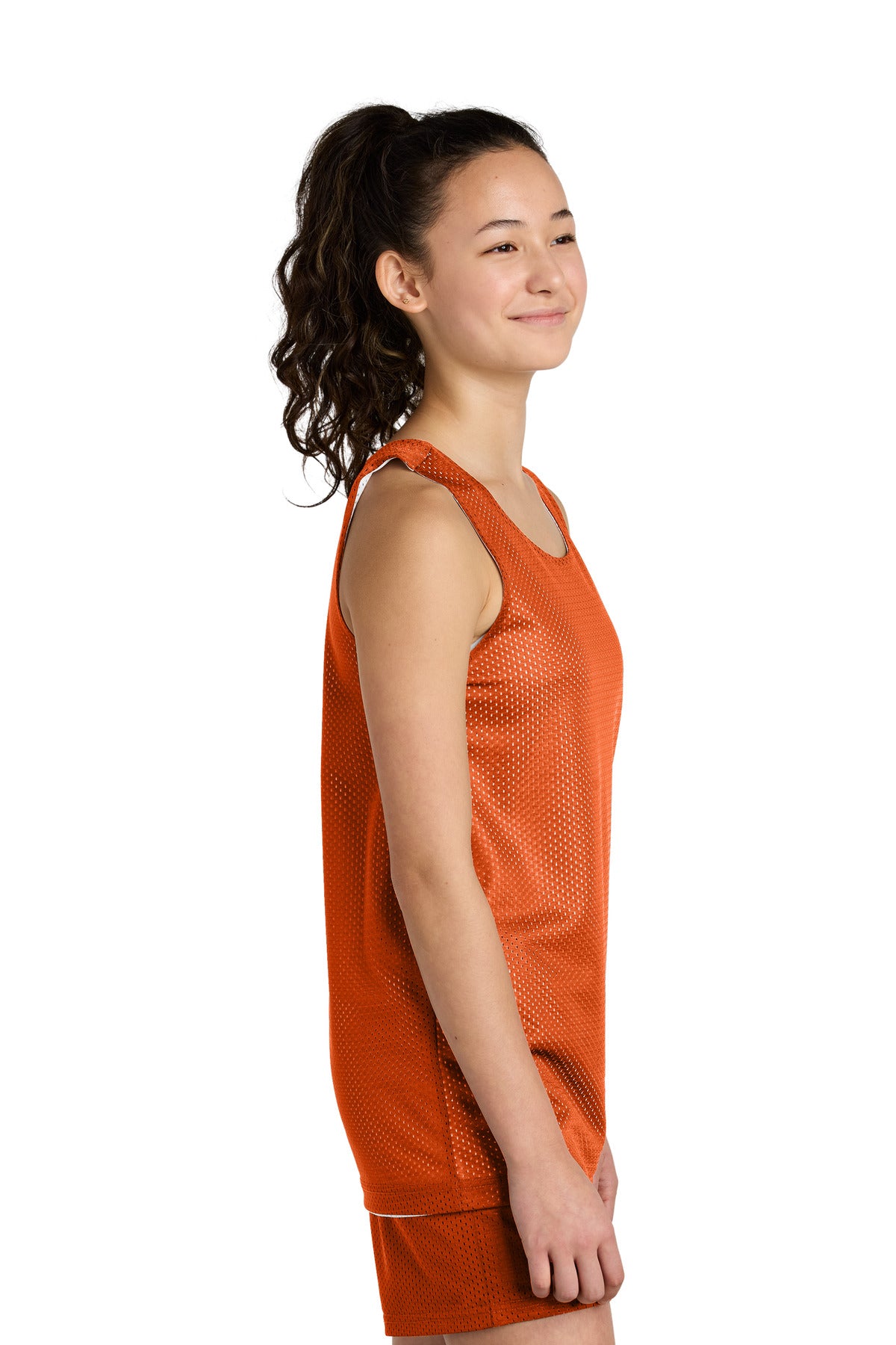 DpOr/White Sport-Tek Youth PosiCharge Reversible Mesh Tank YST5000