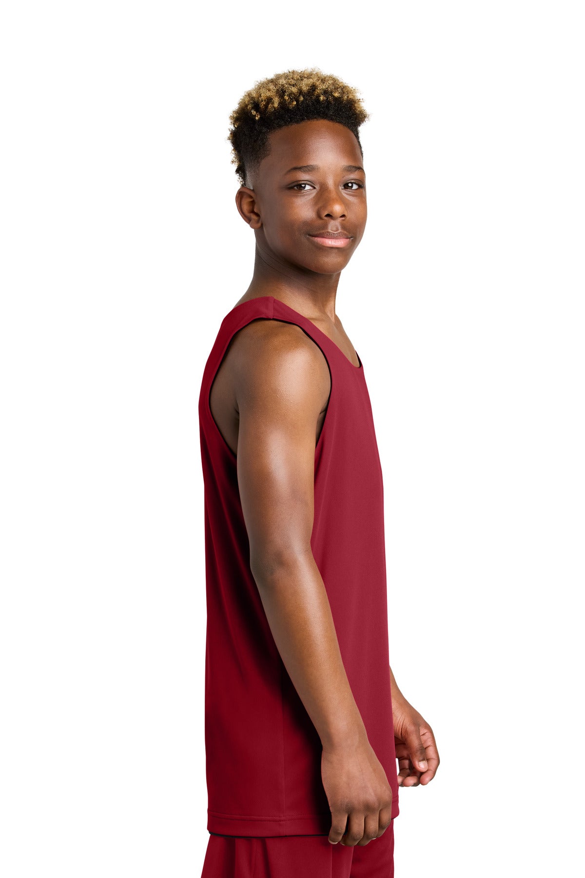 DpRd/Blk Sport-Tek Youth PosiCharge Competitor Rev Tank YST551