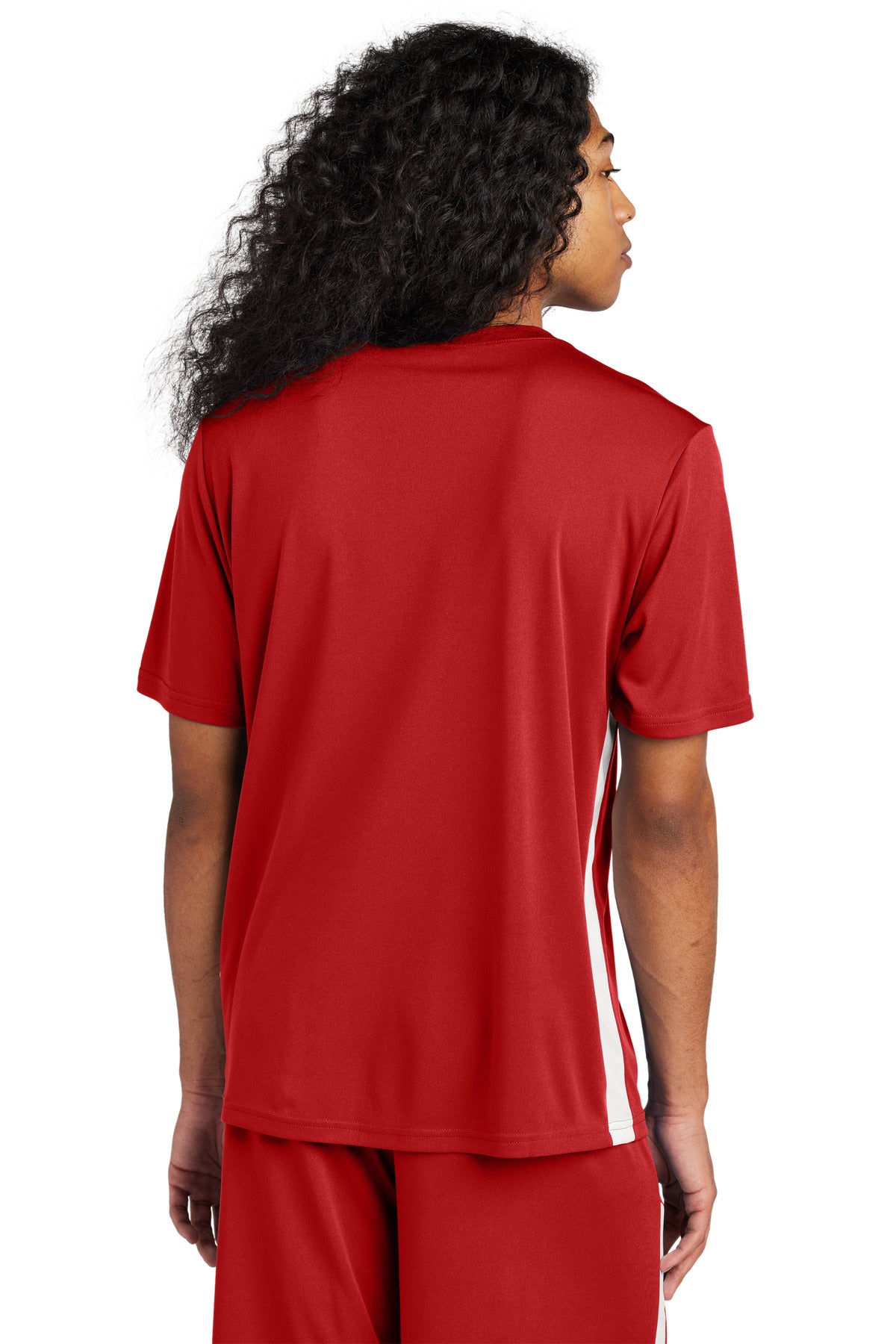 DpRd/Wht Sport-Tek Competitor United V-Neck ST101