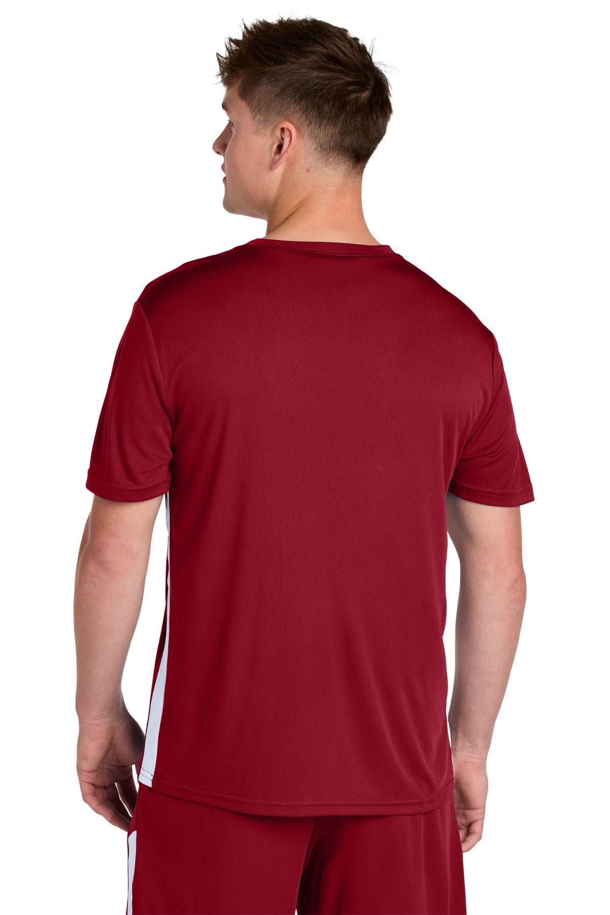 DpRd/Wht Sport-Tek Competitor United V-Neck ST101
