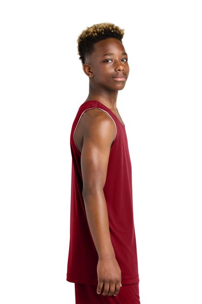 DpRd/Wht Sport-Tek Youth PosiCharge Competitor Rev Tank YST551