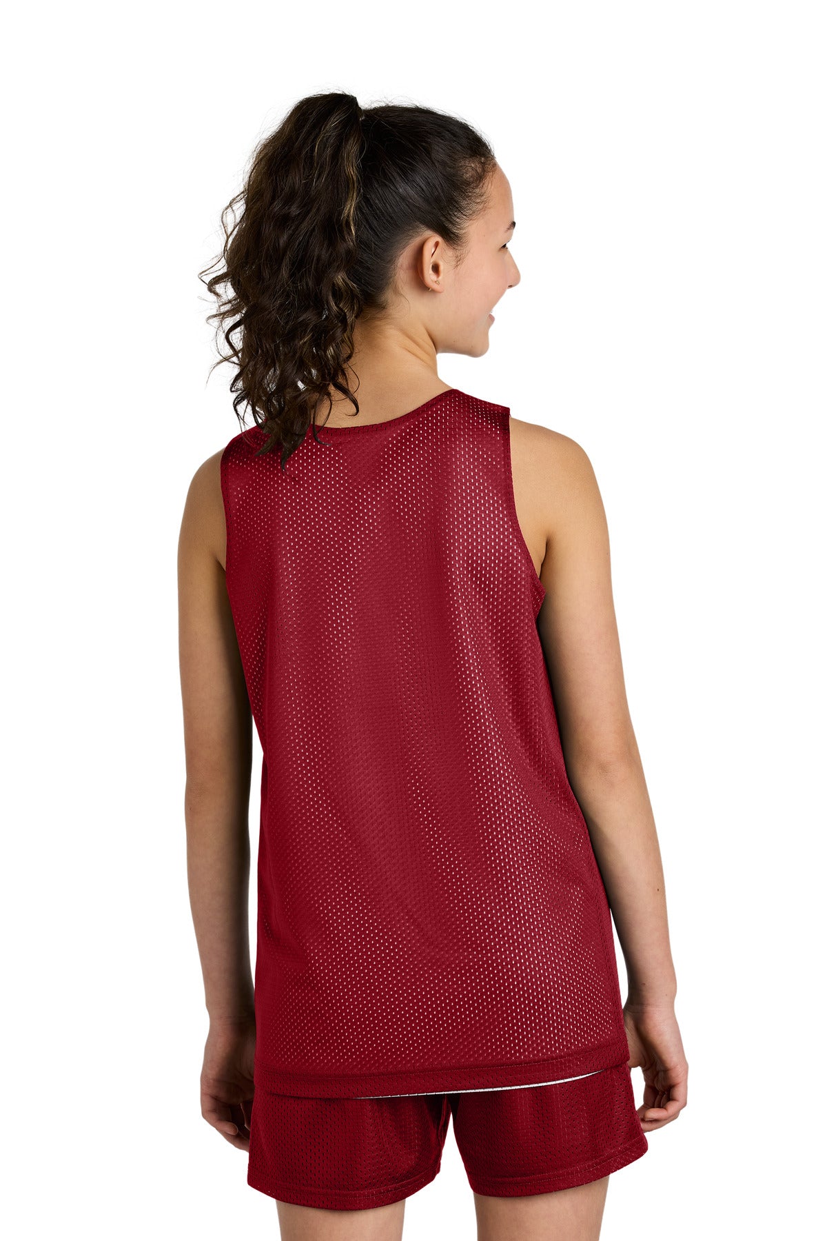 DpRd/Wht Sport-Tek Youth PosiCharge Reversible Mesh Tank YST5000