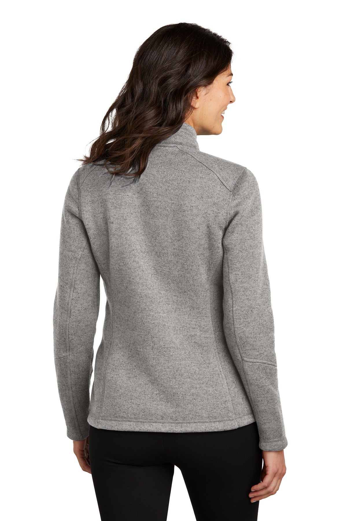 DpSmkHthr Port Authority Women's Arc Sweater Fleece Jacket L428