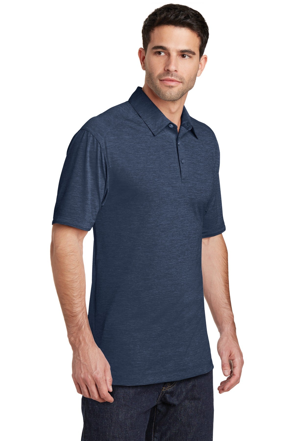 Dress Blue Nvy Port Authority Digi Heather Performance Polo. K574