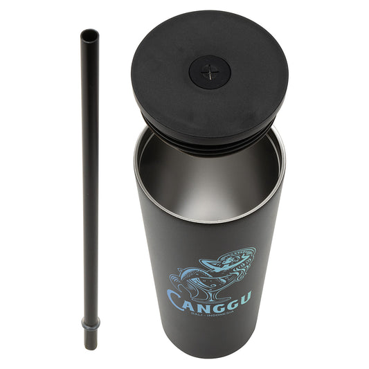 Black Bradford 24 oz Vacuum Insulated Stainless Steel Tumbler with Straw
