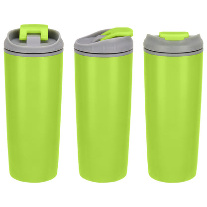 Olympia 17 oz Stainless Steel/Polypropylene Tumbler with Flip Top Lid