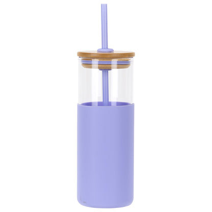 Stirling 18 oz Glass Tumbler with Silicone Sleeve & PP Straw