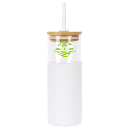 Stirling 18 oz Glass Tumbler with Silicone Sleeve & PP Straw