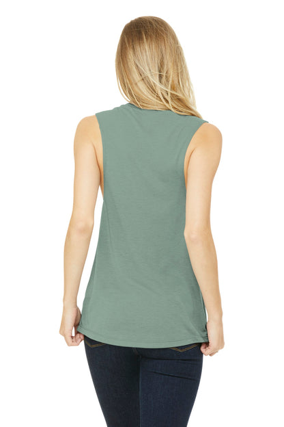 Dusty Blue BELLA+CANVAS Women's Flowy Scoop Muscle Tank. BC8803