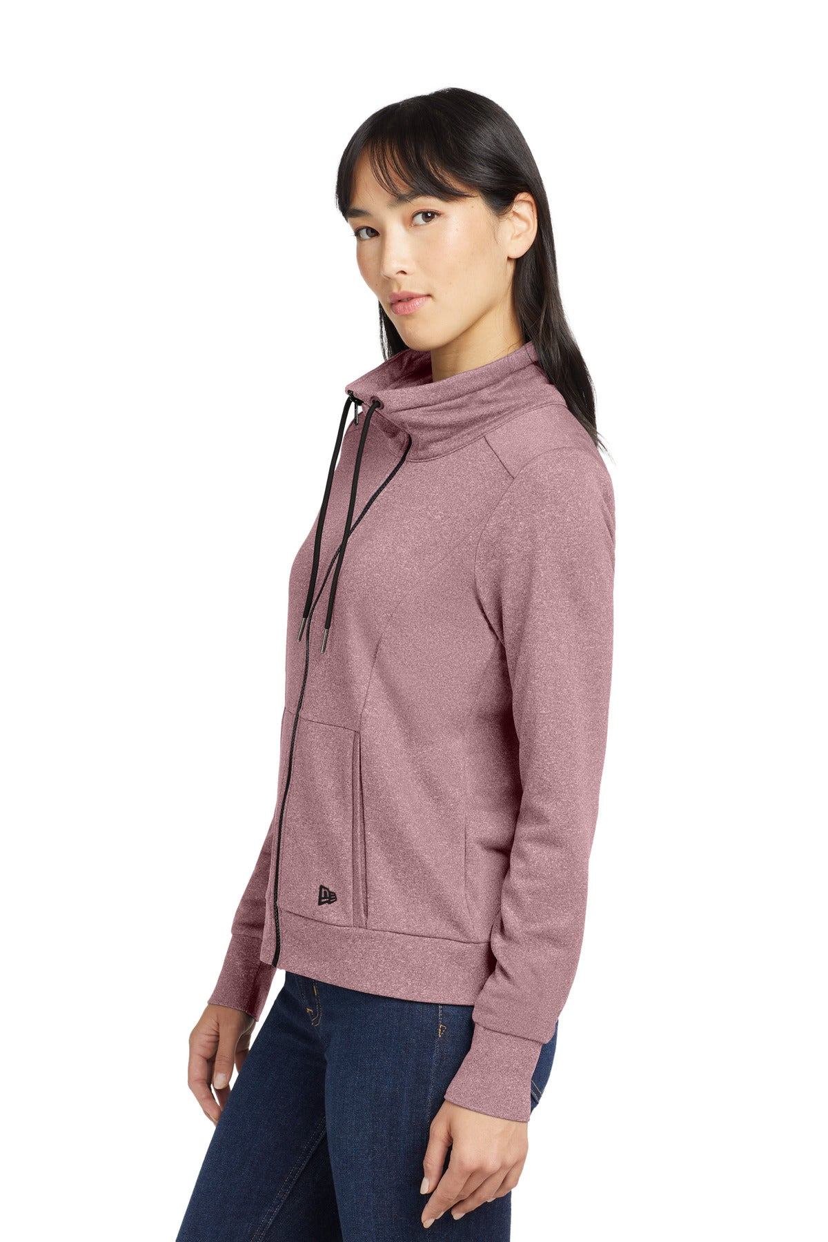 Dusty Mauve He New Era Women's Performance Terry Full-Zip Cowl LNEA530